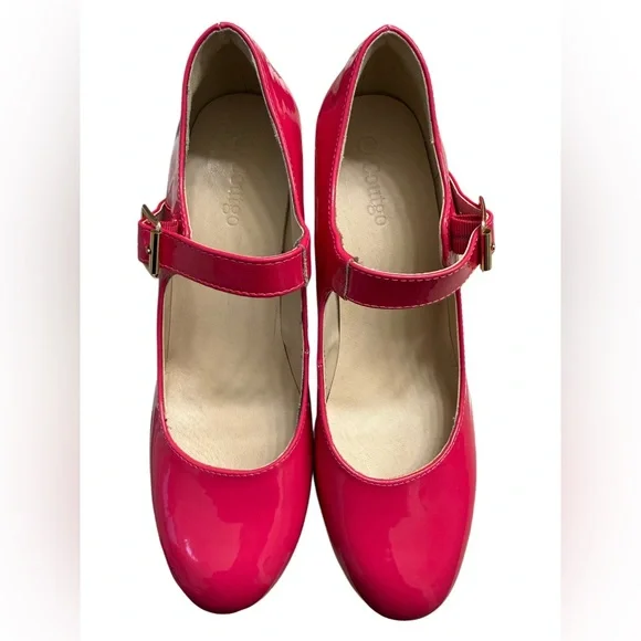 COUTGO HOT PINK PLATFORM MARY JANES - Picture 5 of 7